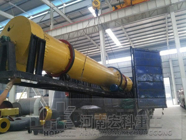 河南商丘的客戶，您采購的Ф1200×8m雞糞烘干機已發(fā)出